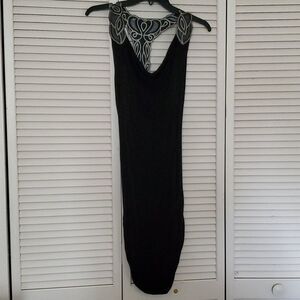 I.ON woman  m black with gold embroidered dress